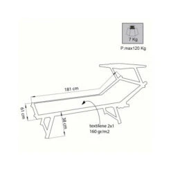 Lettino Prendisole Con Tettuccio Cosma Bari Bianco -Brunner Negozio lettino prendisole con tettuccio cosma bari bianco per spiaggia mare o giardino 2